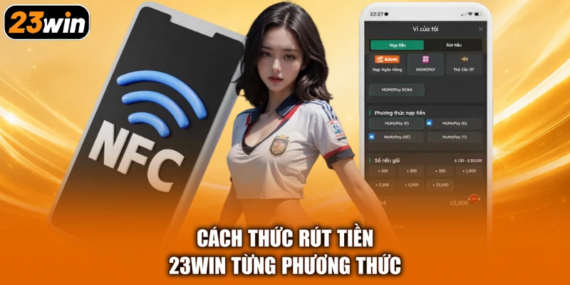 Cách thức rút tiền 23win từng phương thức