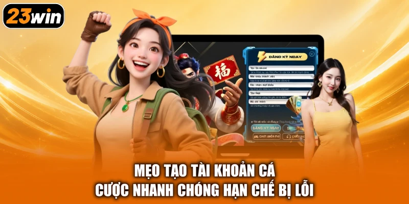 Mẹo tạo tài khoản cá cược nhanh chóng hạn chế bị lỗi